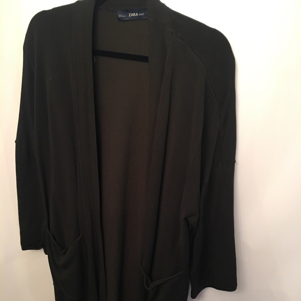 Zara Forest Green Knit Duster, size S